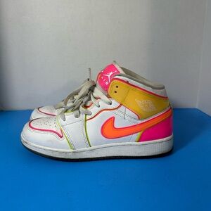 Jordan Kids Sneakers in White, Pink, and Orange